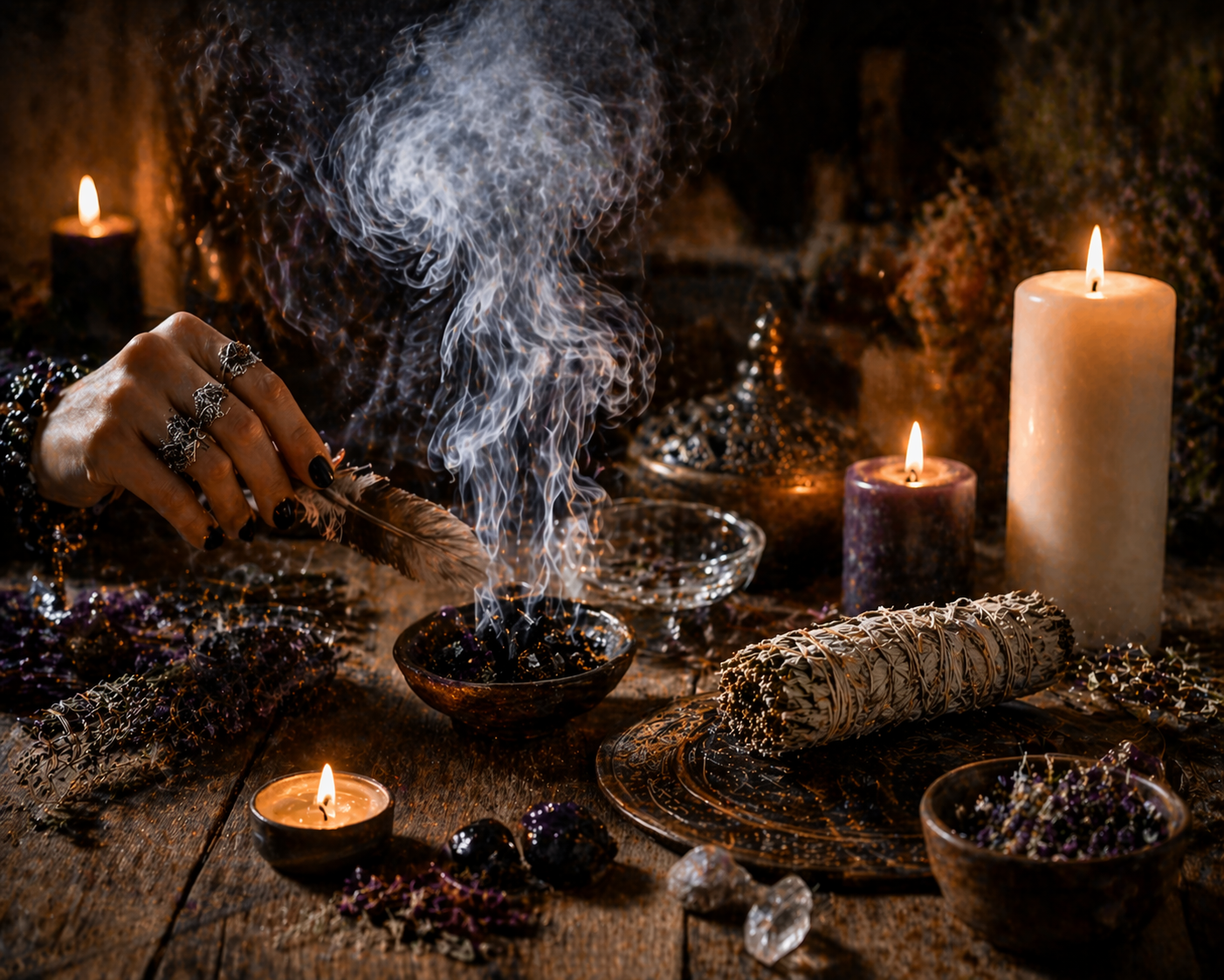 ritual para eliminar mal de ojo limpieza energetica con humo velas
