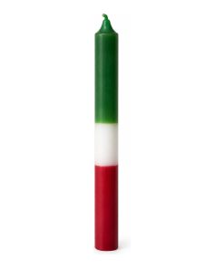 Vela tricolor San Jorge Abre Caminos verde, blanca y roja de 20x2 cm