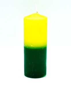velón amarillo y verde de San Pancracio para el trabajo - El Cel Crisol