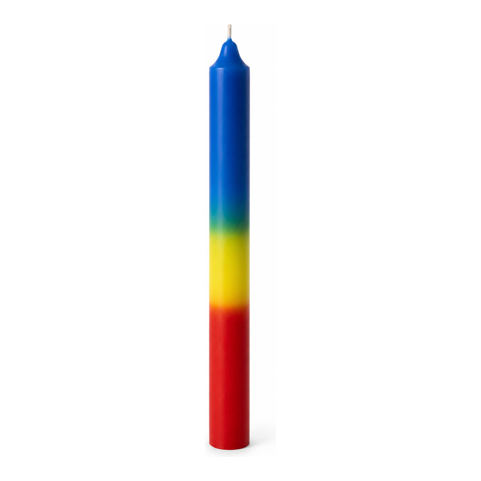 Vela Tres Potencias o María Lionza azul, amarilla y roja de 20x2 cm